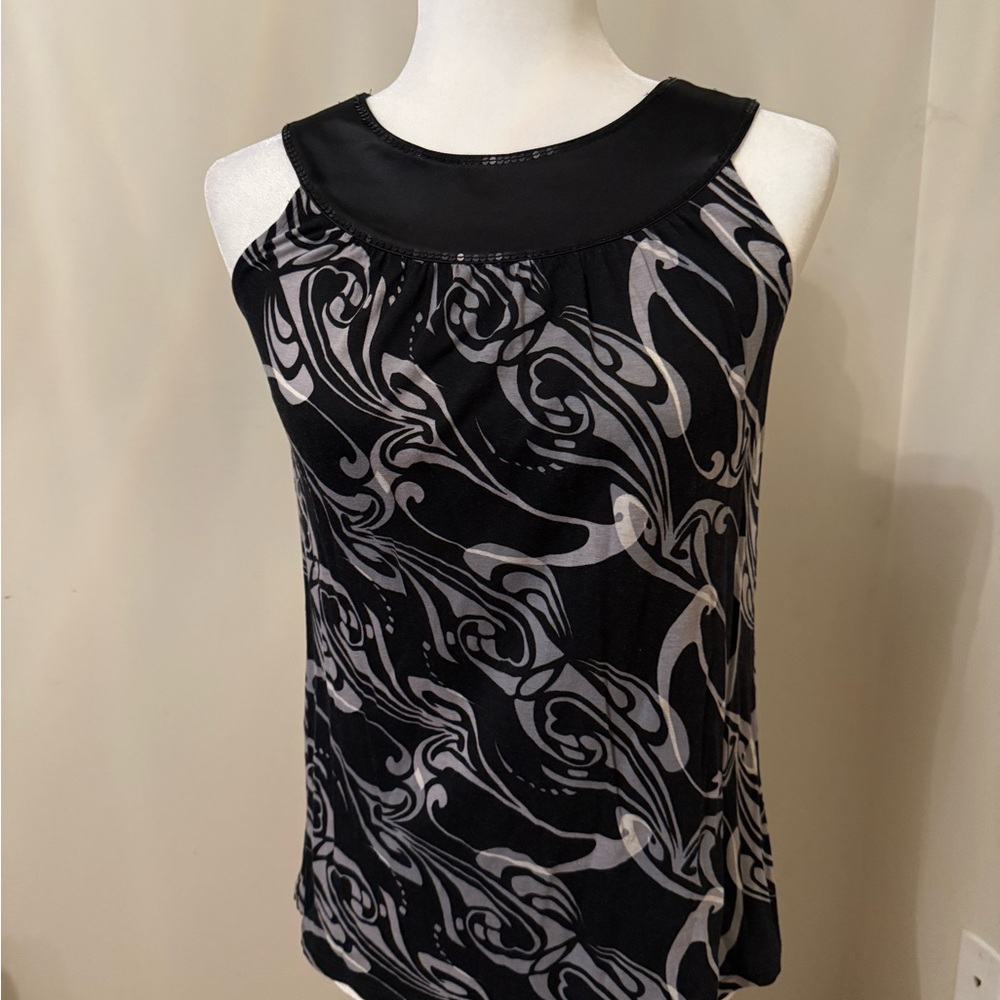 Express Black and Gray Patterned Blouse